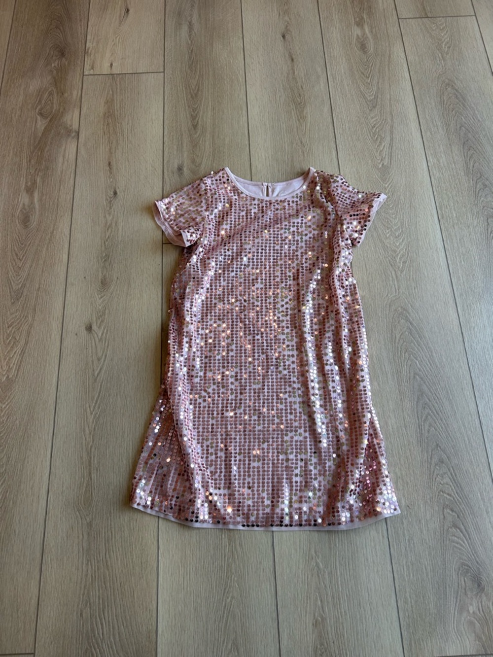 wonder nation Pink Sequin Short Sleeve Dress
